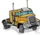 trailer truck - a truck consisting of a tractor and trailer together