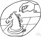 chess move - the act of moving a chess piece