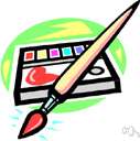 watercolour - a water-base paint (with water-soluble pigments)
