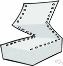 computer paper - paper folded to permit continuous printing controlled by a computer