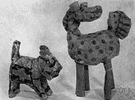 paper-mache - a substance made from paper pulp that can be molded when wet and painted when dry