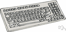 computer keyboard - a keyboard that is a data input device for computers