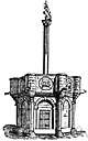 Market cross - a cross-shaped monument set up in the marketplace of a town where public business is often conducted