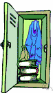 cabinet - a storage compartment for clothes and valuables
