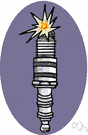 sparking plug - electrical device that fits into the cylinder head of an internal-combustion engine and ignites the gas by means of an electric spark