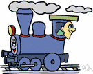 railway locomotive - a wheeled vehicle consisting of a self-propelled engine that is used to draw trains along railway tracks