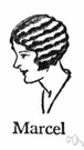 marcel - a hairdo characterized by deep regular waves that are made by a heated curling iron