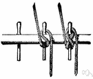 belaying pin - a wood or metal bar to which a rope can be secured (as on a ship or in mountain climbing)