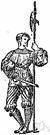halberdier - a guard who carries a halberd (as a symbol of his duty)