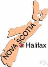 Nova Scotia - a peninsula in eastern Canada between the Bay of Fundy and the Saint Lawrence River