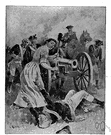 Molly Pitcher - heroine of the American Revolution who carried water to soldiers during the Battle of Monmouth Court House and took over her husband's gun when he was overcome by heat (1754-1832)