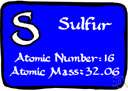 atomic number 16 - an abundant tasteless odorless multivalent nonmetallic element
