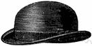 plug hat - a felt hat that is round and hard with a narrow brim
