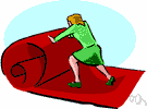 red carpet - a strip of red carpeting laid down for dignitaries to walk on