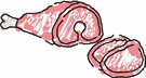 porc - meat from a domestic hog or pig
