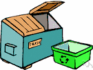 Dumpster - a container designed to receive and transport and dump waste