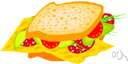 bacon-lettuce-tomato sandwich - sandwich filled with slices of bacon and tomato with lettuce
