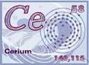 atomic number 58 - a ductile grey metallic element of the lanthanide series