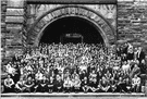 sophomore class - the second class in a four-year college or high school