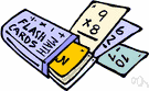 flashcard - a card with words or numbers or pictures that is flashed to a class by the teacher