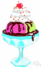 sundae - ice cream served with a topping