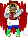 mass murderer - a person who is responsible for the deaths of many victims in a single incident