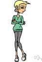 sweater girl - a girl with an attractive bust who wears tight sweaters