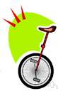 monocycle - a vehicle with a single wheel that is driven by pedals