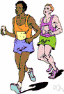 marathon runner - someone who participates in long-distance races (especially in marathons)