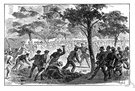 race riot - a riot caused by hatred for one another of members of different races in the same community