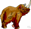 Woolly rhinoceros - extinct thick-haired species of Arctic regions