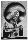 photographic camera - equipment for taking photographs (usually consisting of a lightproof box with a lens at one end and light-sensitive film at the other)