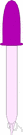 eye dropper - pipet consisting of a small tube with a vacuum bulb at one end for drawing liquid in and releasing it a drop at a time