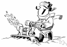 snow thrower - a machine that removes snow by scooping it up and throwing it forcefully through a chute