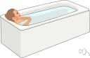 bathing - the act of washing yourself (or another person)