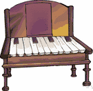 piano keyboard - a bank of keys on a musical instrument