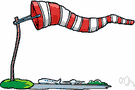 wind cone - a truncated cloth cone mounted on a mast