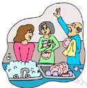 wash up - wash dishes