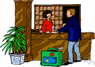 reception desk - a counter (as in a hotel) where guests are received