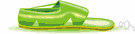carpet slipper - low footwear that can be slipped on and off easily