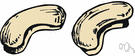 cashew nut - kidney-shaped nut edible only when roasted