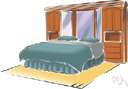 bedroom suite - a suite of furniture for the bedroom