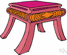 ottoman - a low seat or a stool to rest the feet of a seated person