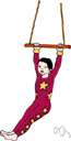 aerialist - an acrobat who performs in the air (as on a rope or trapeze)