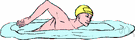 swimmer - a person who travels through the water by swimming