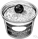 cottage cheese - mild white cheese made from curds of soured skim milk