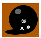bowling ball - a large ball with finger holes used in the sport of bowling