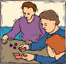 card player - someone who plays (or knows how to play) card games