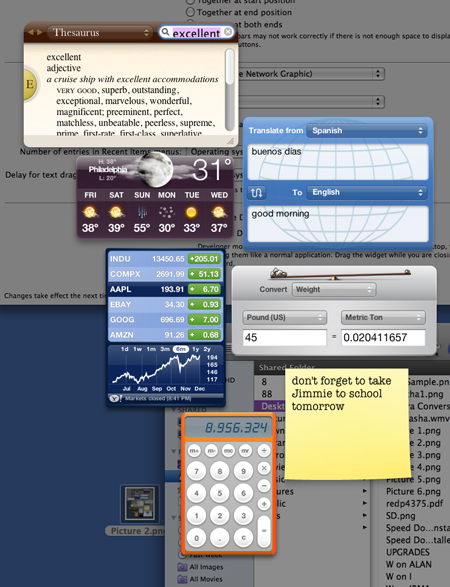 Mac dashboard widgets weather