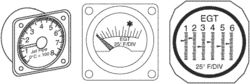 exhaust gas temperature (gauge) (EGT)
